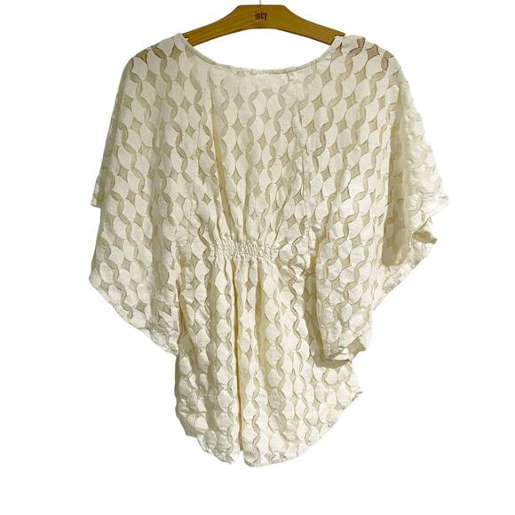 The Addison Story Medium Lace Cream Flutter Sleeve Dress - Picture 2 of 5